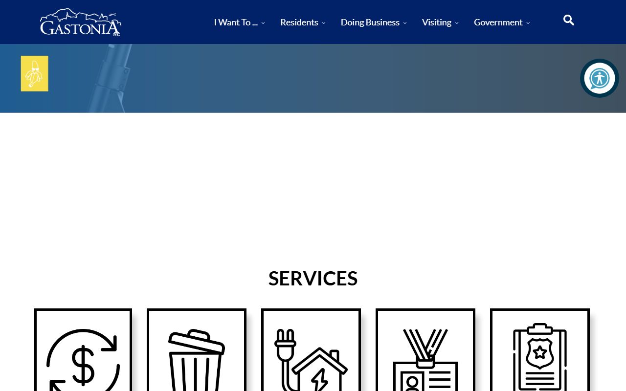 Gastonia city government building for death record services