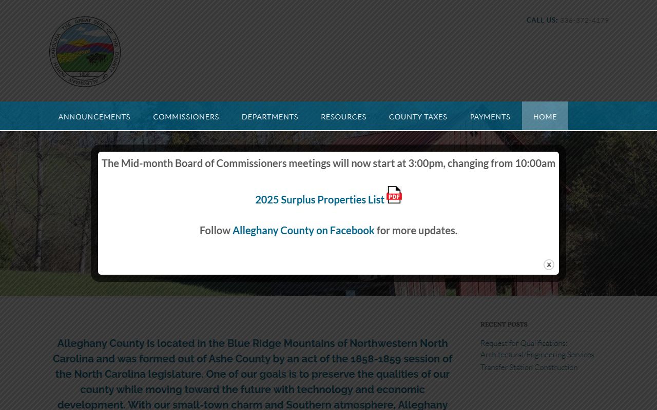 Alleghany County government portal for death records