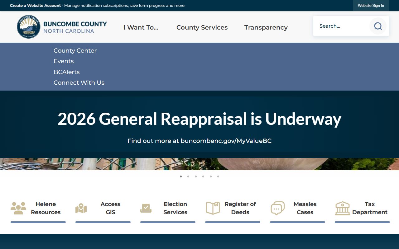 Buncombe County Register of Deeds website for death records