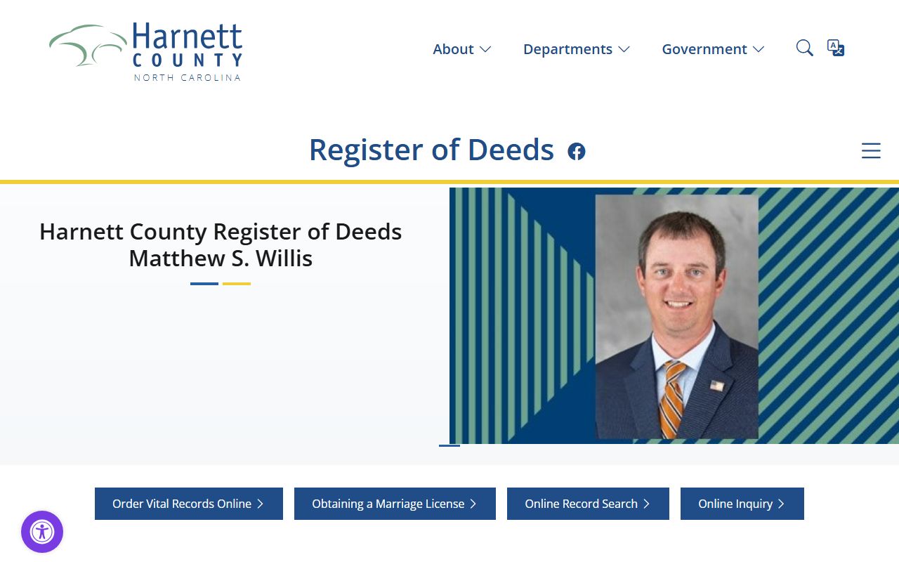Harnett County Register of Deeds office for death index records