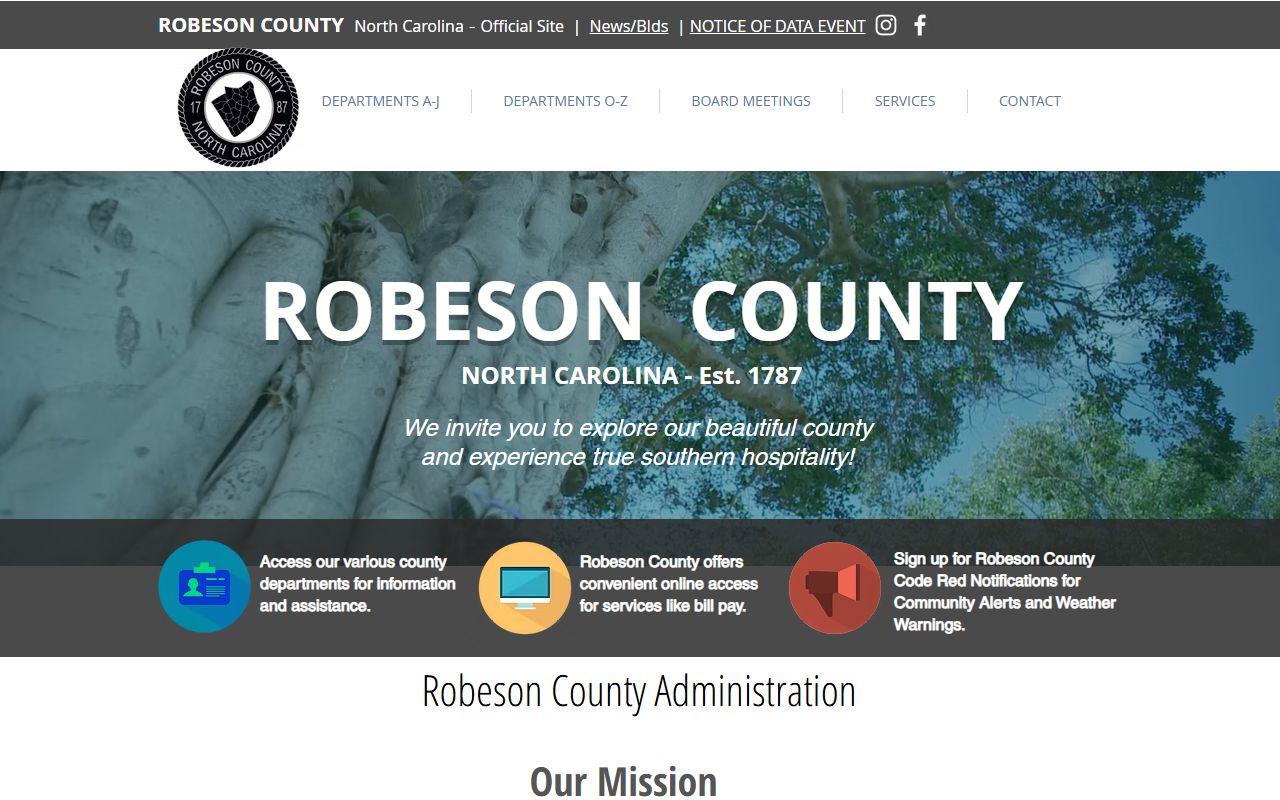 Robeson County Register of Deeds website for death records
