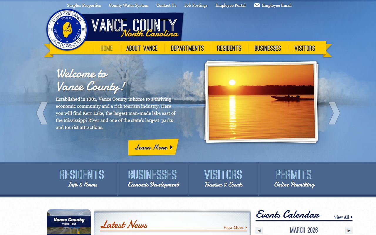 Vance County Register of Deeds website for death index records