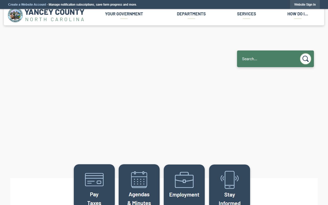 Yancey County government website for death index records
