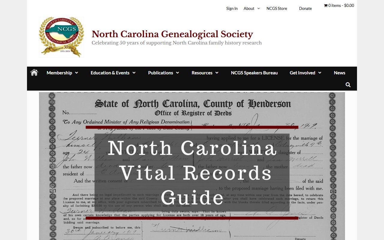 North Carolina Genealogical Society death index research guide