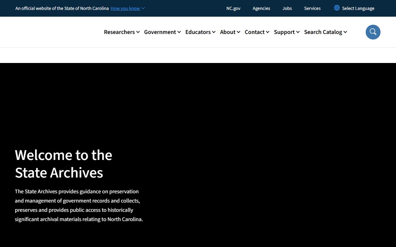 North Carolina State Archives death index records